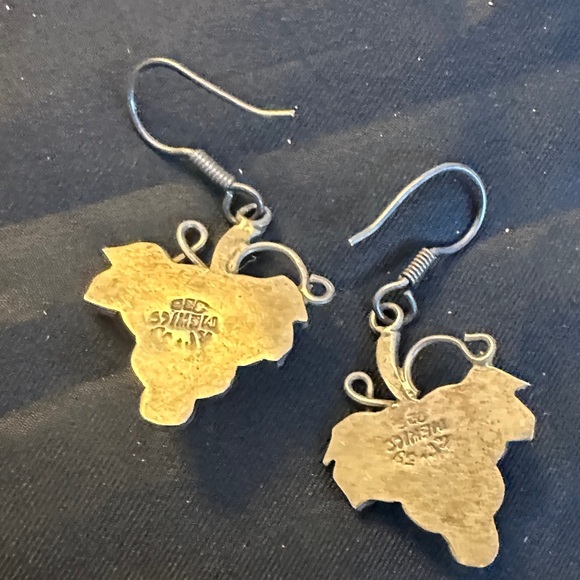 Vintage Mexican Sterling Silver Taxco Grape Cluster Dangle Earrings - Picture 6 of 7